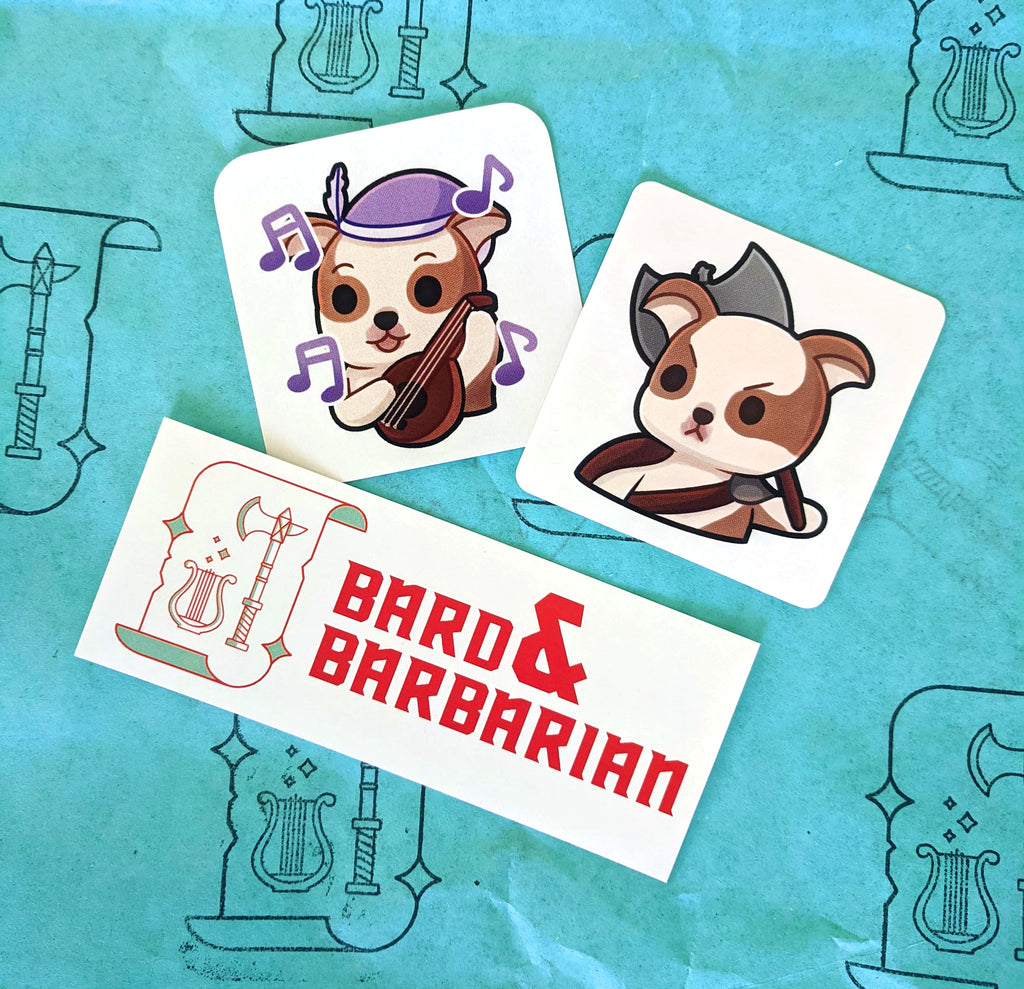 Bard and Barbarian Sticker Pack