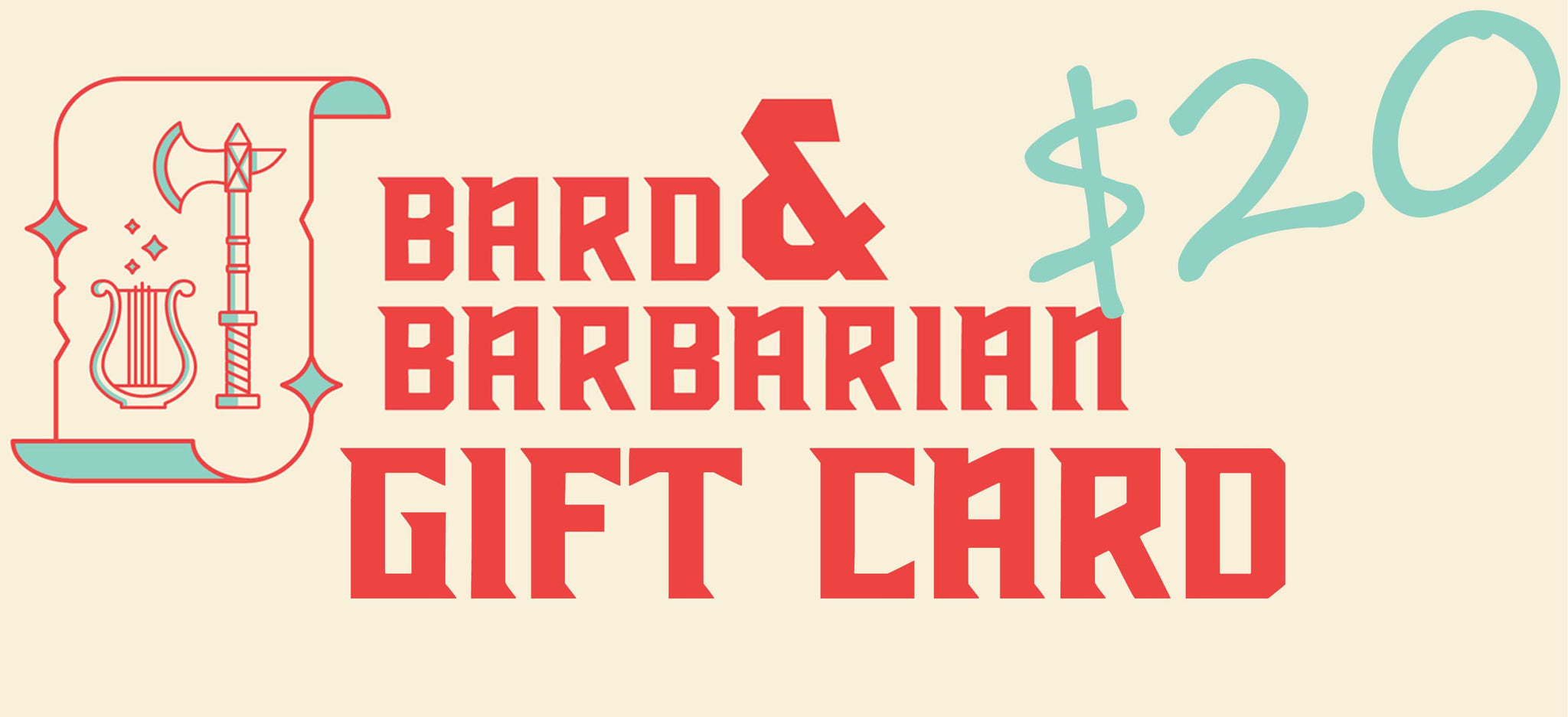 Bard and Barbarian Gift Card