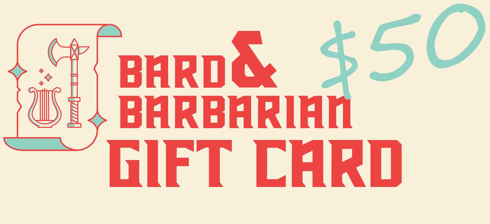 Bard and Barbarian Gift Card