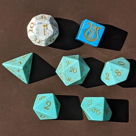 Bardbarian Celestial Stone Dice Set