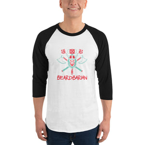 Beardbarian 3/4 sleeve raglan shirt