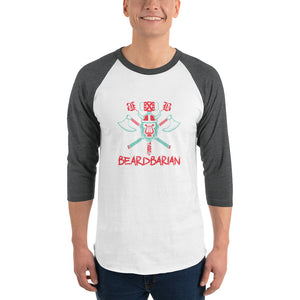 Beardbarian 3/4 sleeve raglan shirt