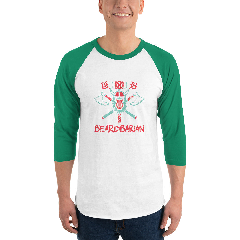 Beardbarian 3/4 sleeve raglan shirt