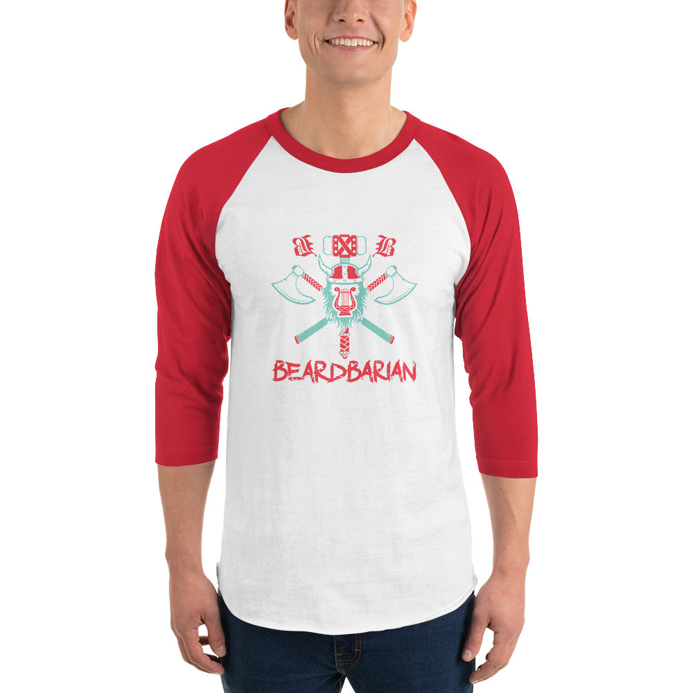 Beardbarian 3/4 sleeve raglan shirt