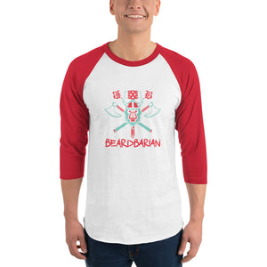 Beardbarian 3/4 sleeve raglan shirt